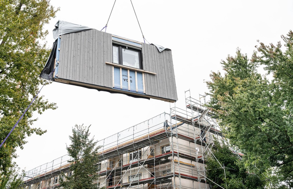 Fliegendes Fassadenmodul